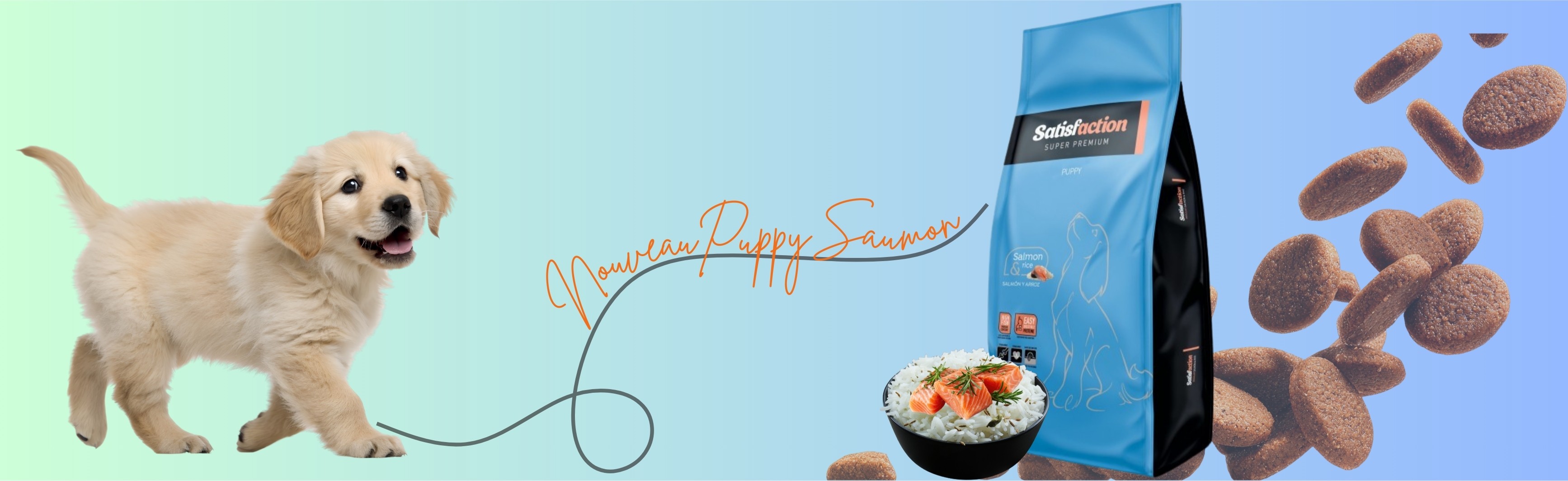 Croquettes Chiot au Saumon – SATISFACTION SUPER PREMIUM Puppy